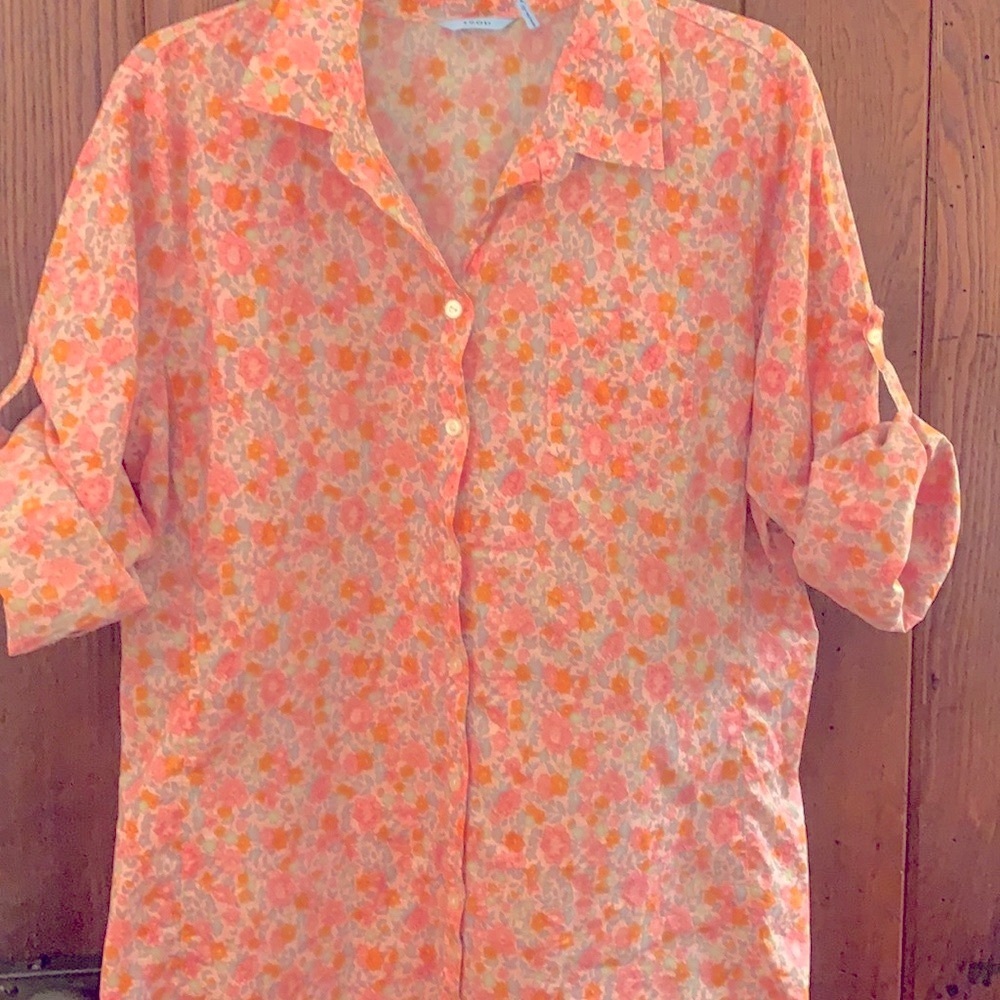 100% Cotton Floral Button-down L IZOD